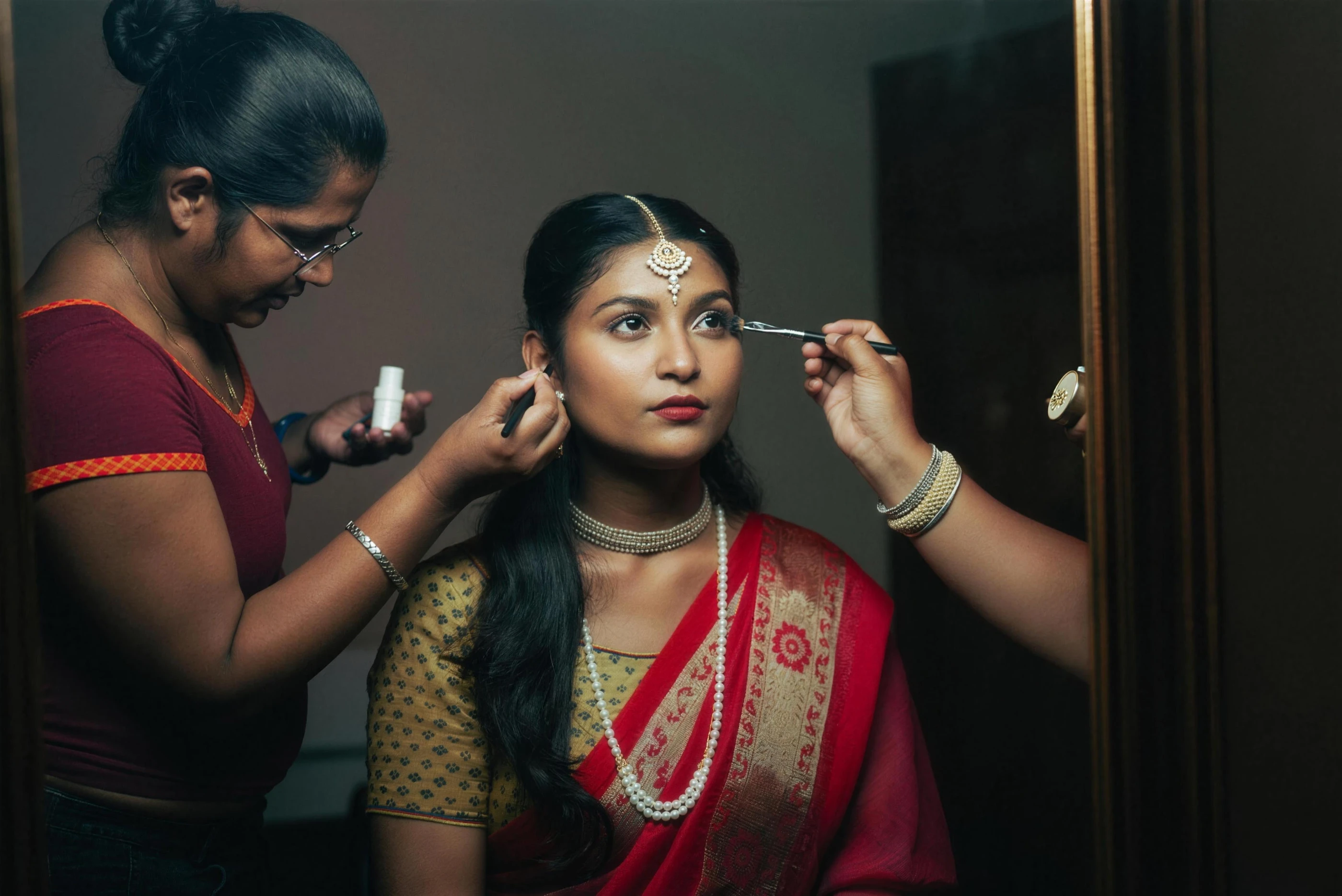 Bride being made up, upscaled